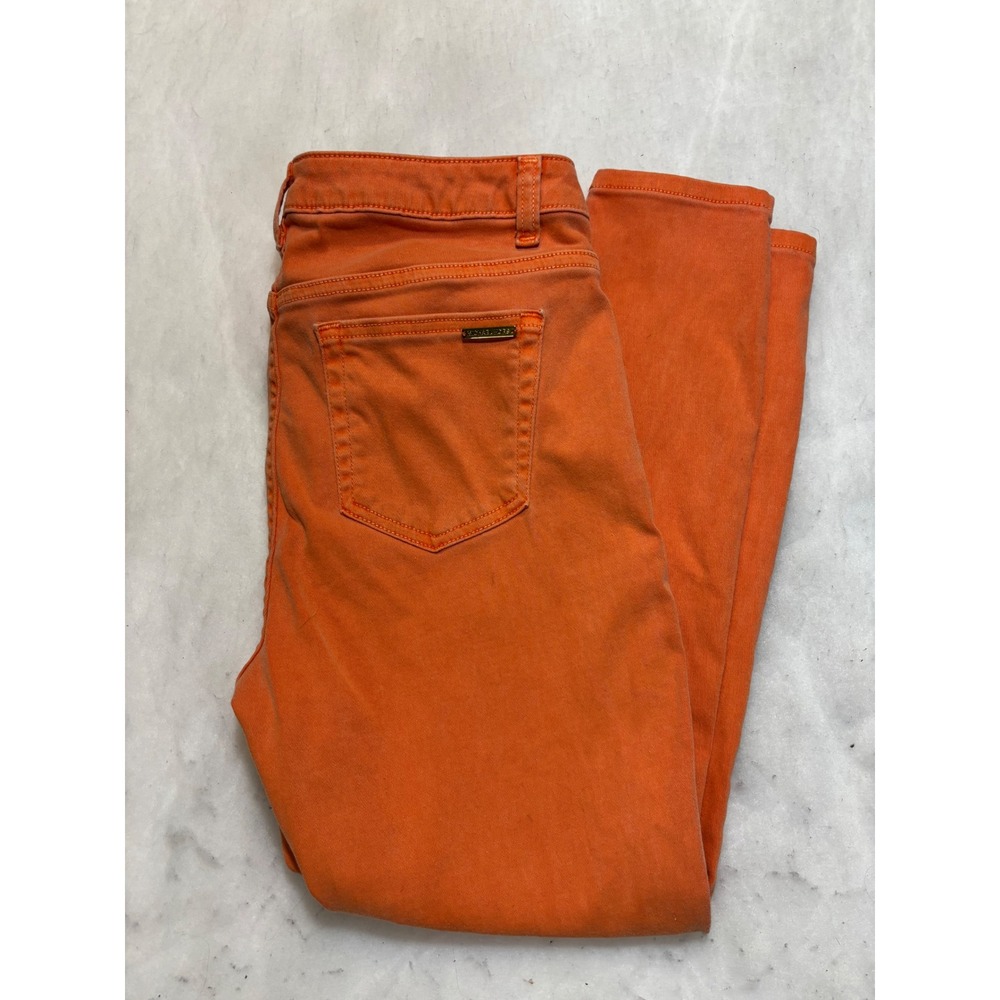 Michael Kors Izzy‎ Cropped Skinny Jeans Orange Women's Size 8